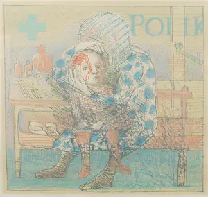 Co Westerik - Polikliniek, zeefdruk met persoonlijke aantekeningen (groot) kopen? Bied vanaf 250!