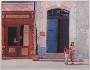 Marcel Schellekens - Aquatint, Zondagmorgen - Ingelijst kopen? Bied vanaf 100!