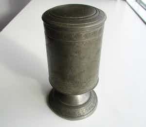 Chinees Swatow tinnen theebus verkocht voor € 1!