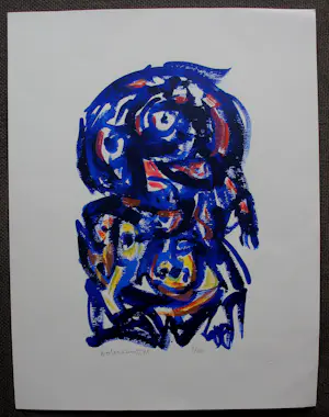 Buy Theo Wolvecamp - Kleuren litho: Pesonage - 1988? Bid from 225!