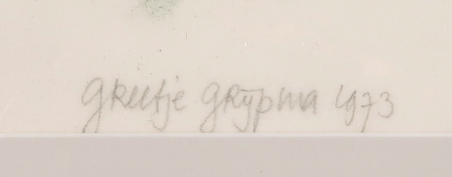 Greetje Grijpma - Monotype, Gedicht - Ingelijst kopen? Bied vanaf 1!