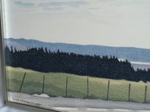 Inge Krassenburg - Tekening, “Landschap” – gesigneerd en ingelijst (Groot) kopen? Bied vanaf 1!