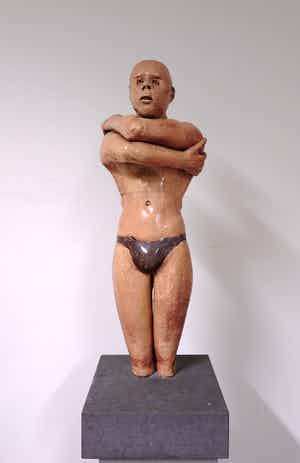 Sjer Jacobs - Groot keramiek beeld van een zwemmer verkocht voor € 600!