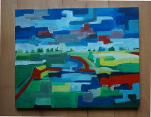 Niet of onleesbaar gesigneerd - Kleurlandschap kopen? Bied vanaf 10!