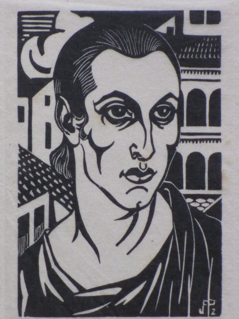 Jan Pzn. Franken - Jan Franken Pzn, Italiaans meisje, Houtsnede kopen? Bied vanaf 1!