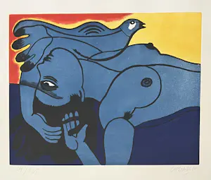Corneille - Ets / Aquatint Vrouw en vogel, 1991 kopen? Bied vanaf 450!