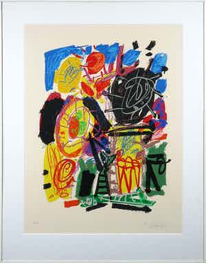 Kees Salentijn - Zeefdruk, Hommage aan Van Gogh - Ingelijst verkocht voor € 40!