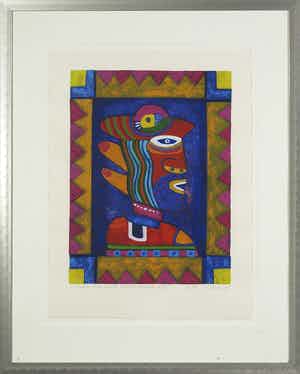 Clemens Briels - Zeefdruk, A window. There must be something behind it II - Ingelijst verkocht voor € 50!