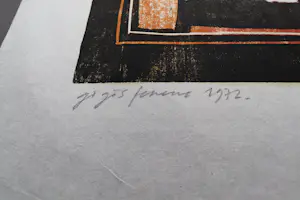 Ferenc Gogos - Grote in 1972 gemaakte kleuren hout/linosnede "Király" potloodgesigneerd kopen? Bied vanaf 48!