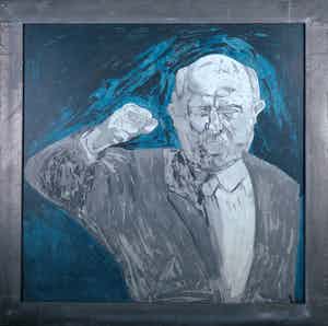 Jan Bollaert - Gemengde techniek op board, Rechts - Ingelijst (Zeer Groot) verkocht voor € 1!