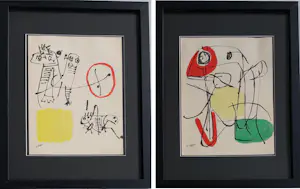 Karel Appel - 2x abstracte compositie kaufen? Bieten Sie von 50!