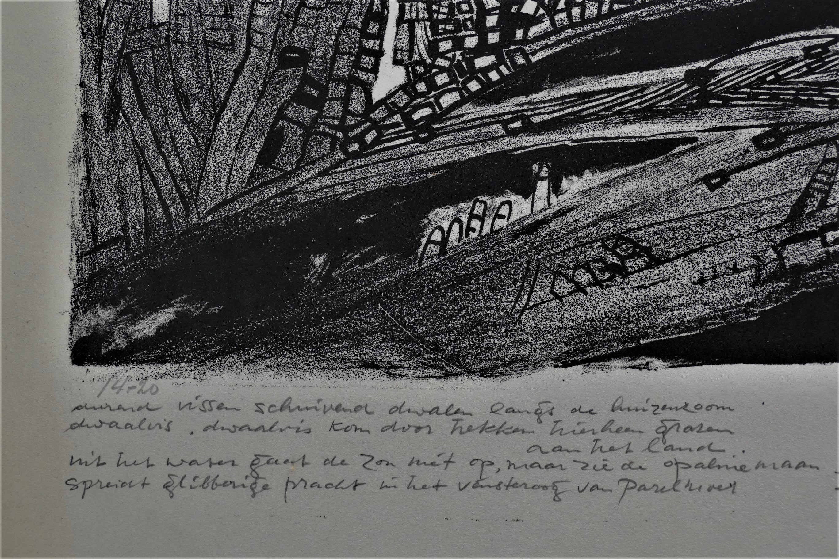 Wim Beuning - Litho met gedicht kopen? Bied vanaf 25!