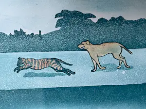 Sjoerd Bakker - Oriëntaals landschap, Kleurenets, 1982, 10/30 kaufen? Bieten Sie von 30!