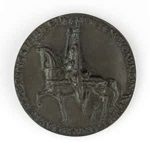 Loekie Metz - Bronzen penning: Regeringsjubileum Koningin Wilhelmina, 1948 verkocht voor € 65!