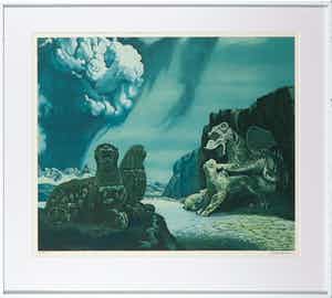 Carel Willink - Litho, De eeuwige schreeuw - Ingelijst verkocht voor € 400!