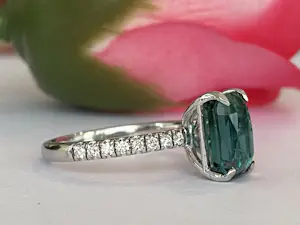 ALGT-gecertificeerde 2,80 karaat lagune-toermalijn diamant cocktailgouden ring kaufen? Bieten Sie von 1600!