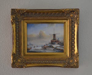 Niet of onleesbaar gesigneerd - Hollands winterlandschap - Olieverf op paneel - Gesigneerd kopen? Bied vanaf 10!