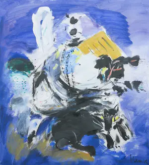 Henk Eikenaar - Acryl op doek, Una carta para morroña - Ingelijst kopen? Bied vanaf 150!