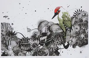 Jaco Putker - Zeefdruk, Op de schouders van giganten VI - Ingelijst kopen? Bied vanaf 35!