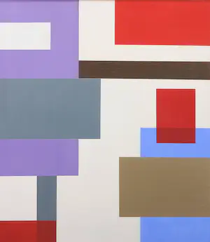 Margriet van Luijk - Olieverf op doek, Compositie met kleurvlakken - Ingelijst kopen? Bied vanaf 100!