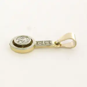 14k bicolour gouden hanger bezet met diamant 0.30 ct kopen? Bied vanaf 250!