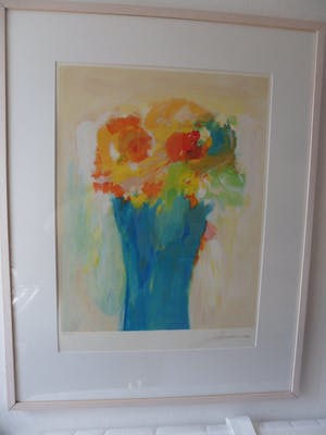 Eugene Brands - Zeefdruk van Eugene Brands ( CoBrA) - Blauwe Vaas kopen? Bied vanaf 240!