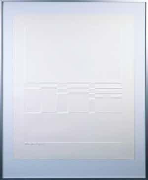 Harry van Kuyk - Reliëfdruk, Zonder titel - Ingelijst verkocht voor € 120!