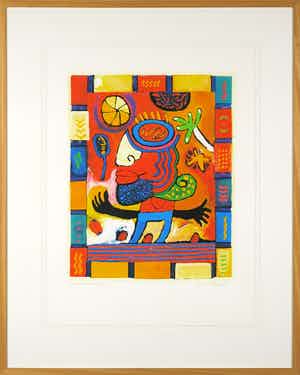 Clemens Briels - Zeefdruk, The Convertible Feeling - Ingelijst (Groot) verkocht voor € 100!