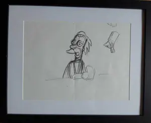 Matt Groening - originele productietekening The Simpsons Lenny, ingelijst + Certificaat kopen? Bied vanaf 75!
