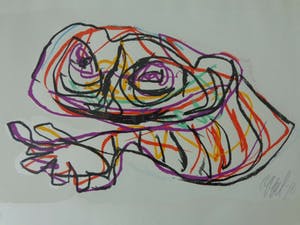 Karel Appel - COBRA FIGUUR / KLEURZEEFDRUK / 59x78cm / KADER / SIG / 1978 kopen? Bied vanaf 735!