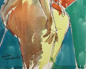 Dick Breddels - Naakt | aquarel - ingelijst kopen? Bied vanaf 45!