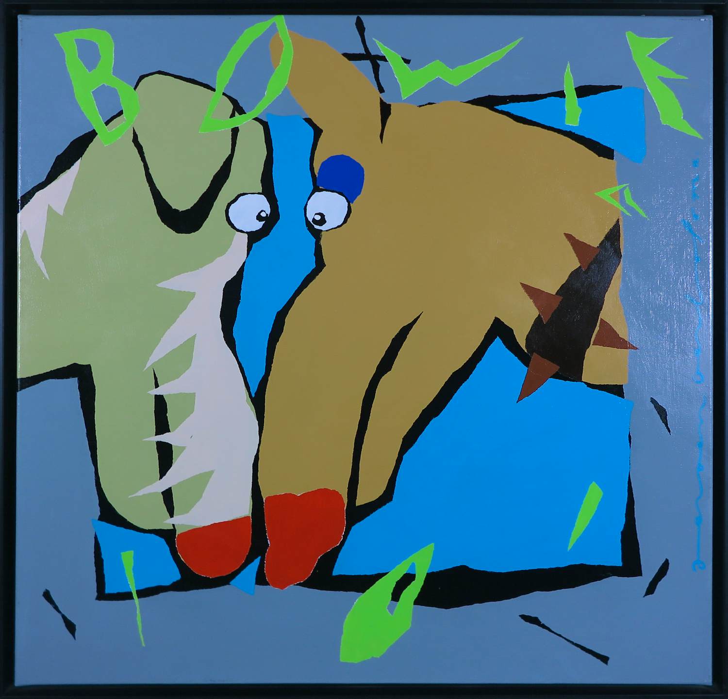 Jeroen Gerlofsma - Acryl, Honden - Ingelijst verkocht voor € 50!