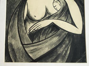 Niet of onleesbaar gesigneerd - Inkttekening , “Madonna met Kind” – ingelijst kopen? Bied vanaf 10!