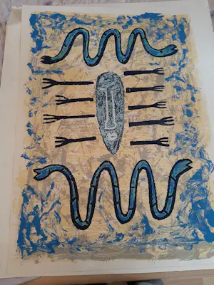 Bettina Lopetro - Zeefdruk, titel, "Fork" kopen? Bied vanaf 30!