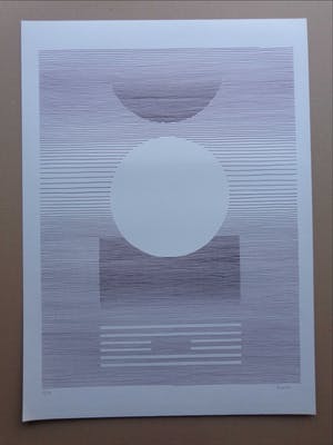 Michel Seuphor - LOT VAN 2 STUKS / GEOMETRIE / ZW-W LITHO / 75x55cm / SIG kopen? Bied vanaf 45!