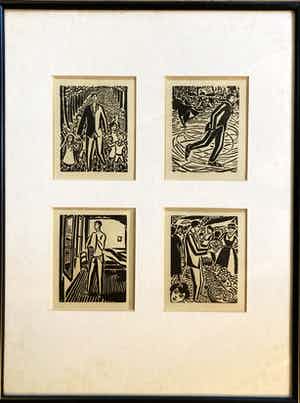 Frans Masereel - 8 houtsneden uit “die idee” en “Mein Stundenbuch” verkocht voor € 55!