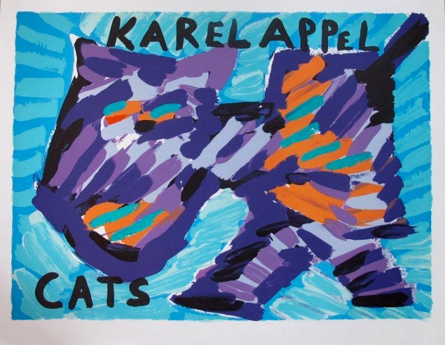 Karel Appel - Kleurenlitho HAPPY CAT verkocht voor € 110!