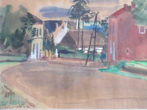 Hein Stork - Frans dorpsgezicht - Gemengde techniek kopen? Bied vanaf 45!