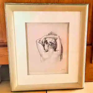 Francine van Hove - Lithografie auf Büttenpapier "The Nose the Pillow" Passepartout Rahmen verkauft für € 90!