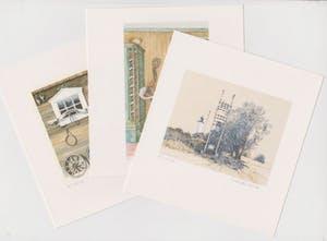 Gisela Kleinschmidt - Drie handgesigneerde lithografien: Landschap, Composities I en II kopen? Bied vanaf 9!