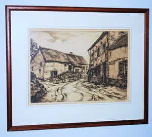 Hendrikus IJkelenstam - Frans dorpje - grote ets verkocht voor € 60!