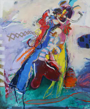 Martin van Dijk - Gemengde techniek op doek, Grand Renard - Ingelijst (Zeer Groot) kopen? Bied vanaf 650!