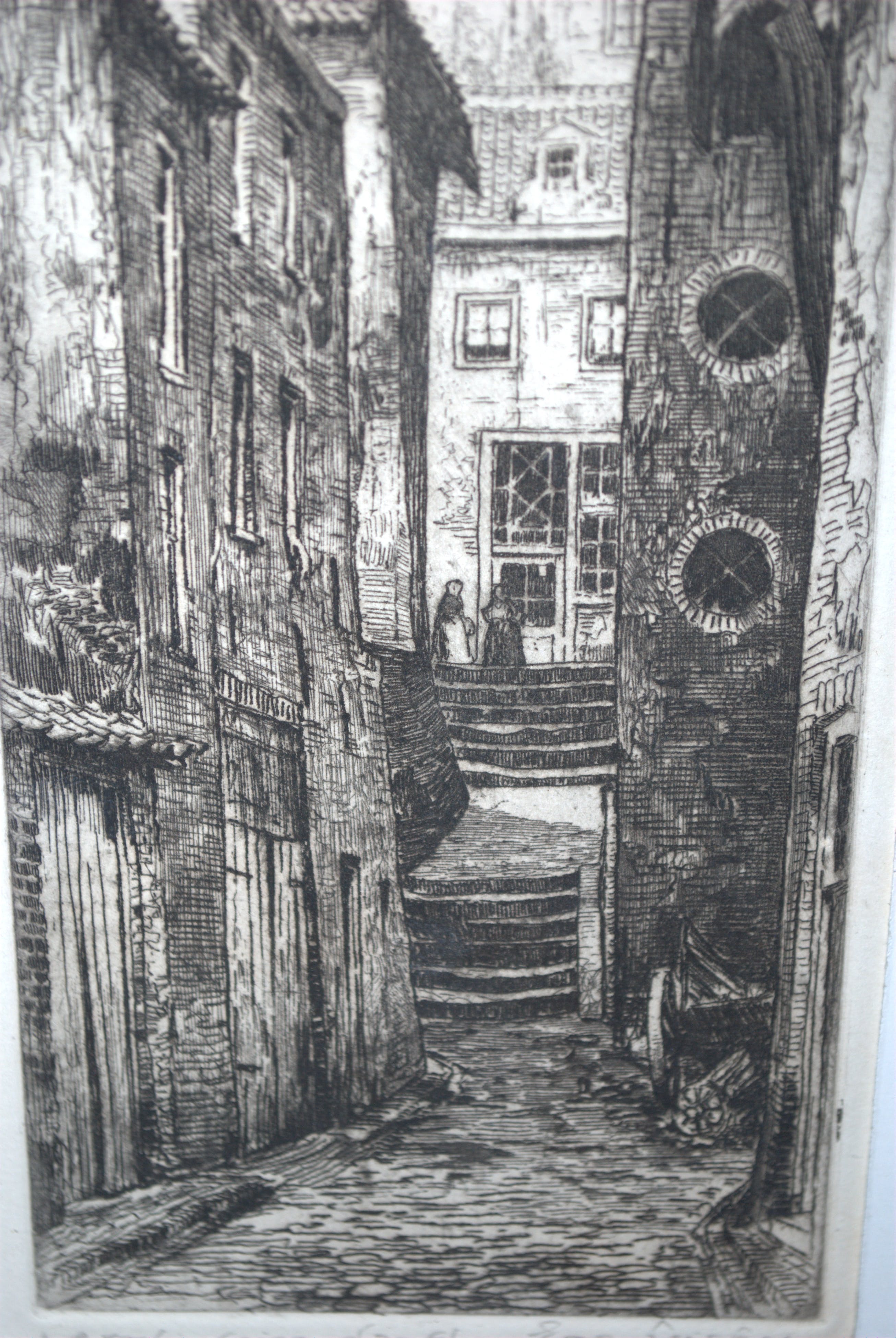 Eugene Lucker - Nijmegen, de Proosthof rond 1918 - ets-eigen druk oplage 100 kopen? Bied vanaf 45!