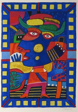 Clemens Briels - Zeefdruk, Il Verdulero le sobran banana iberengena - Ingelijst kopen? Bied vanaf 50!