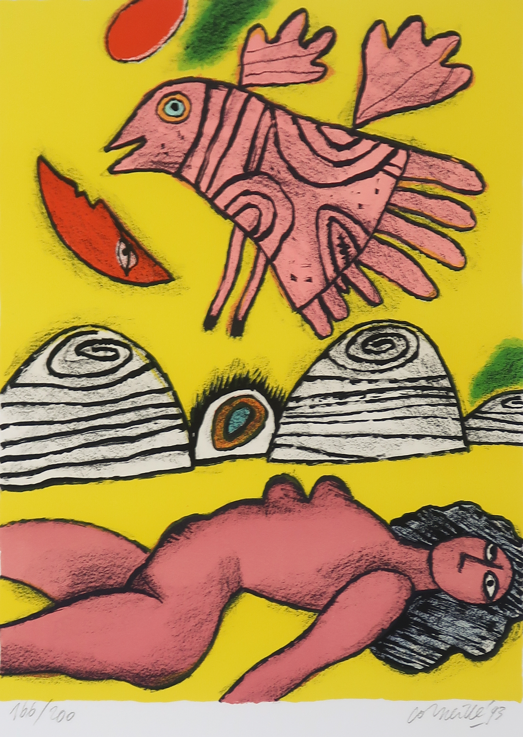 Corneille - Zeefdruk, Vrouwelijk naakt  verkocht voor € 150!