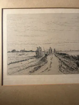 Carel Nicolaas Storm van 's-Gravesande - Ets, water, zeilboten, weiland, dijk, IJsselmeer? kopen? Bied vanaf 50!