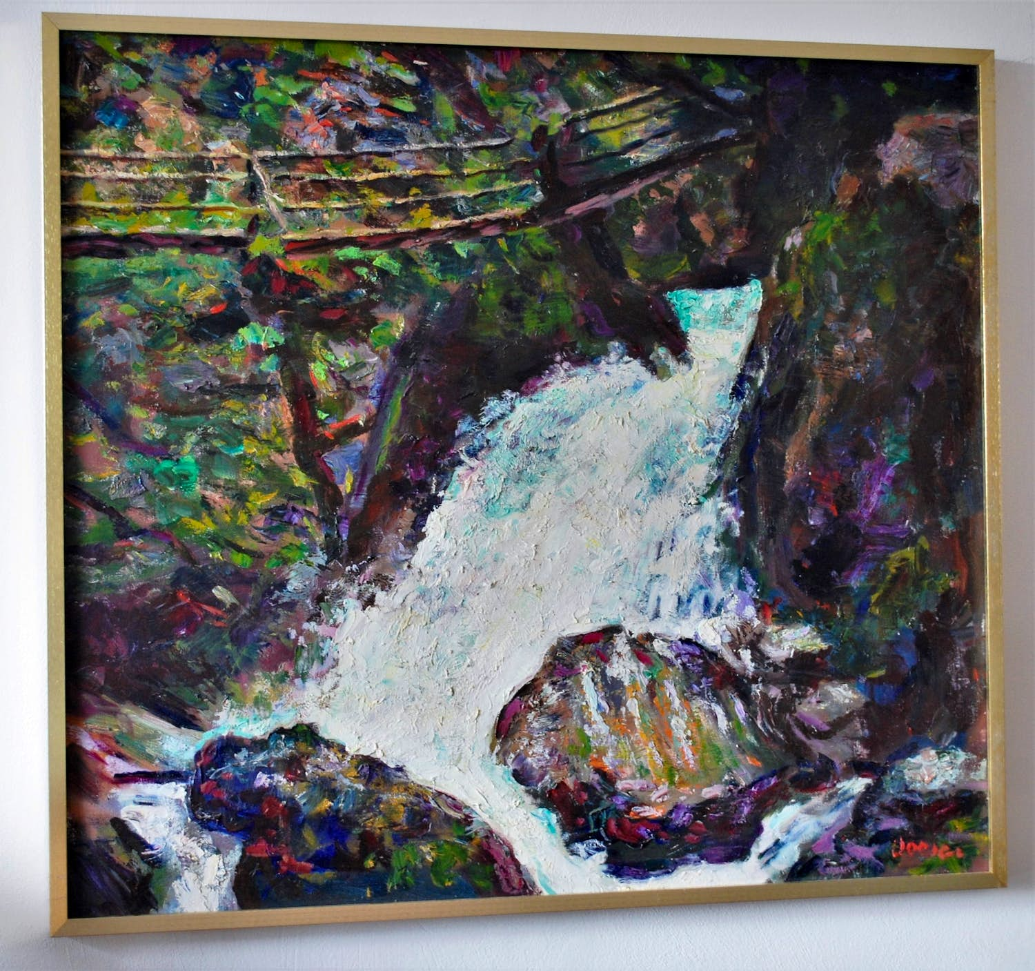 Buy Jacobus Doeser - bruggetje boven een waterval - olieverfschilderij, fors formaat? Bid from 50!