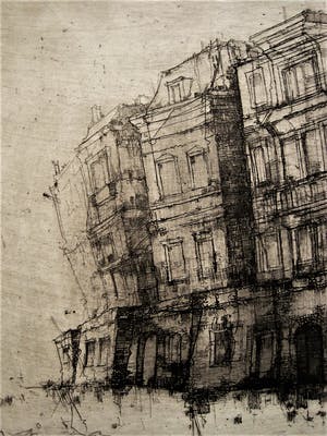 Dirkje Kuik - Bijzonder grote Ets "Utrecht hamburgerbrug en Nieuwe gracht" gesigneerd kopen? Bied vanaf 52!