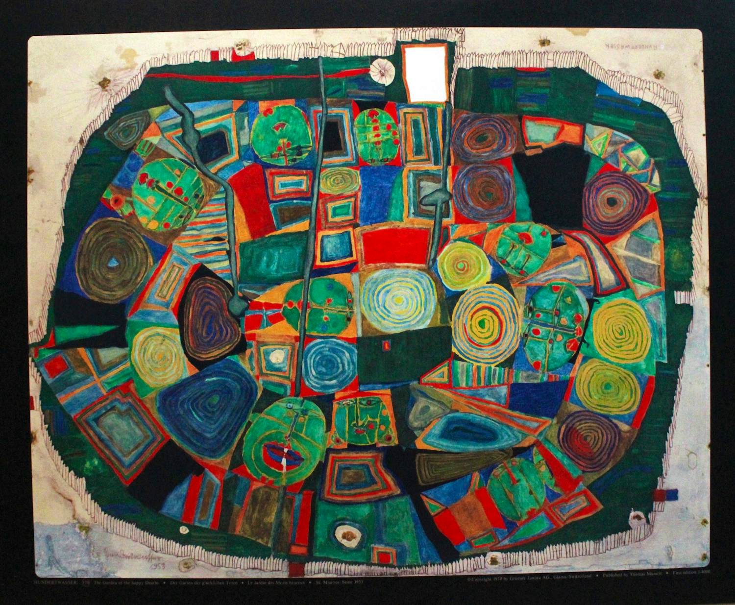 Friedensreich Hundertwasser - "Garten der glücklichen toten" Lithographie - (77 x 63 cm) kopen? Bied vanaf 120!