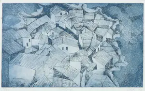 Kees Okx - Ets, Village - Ingelijst kopen? Bied vanaf 35!